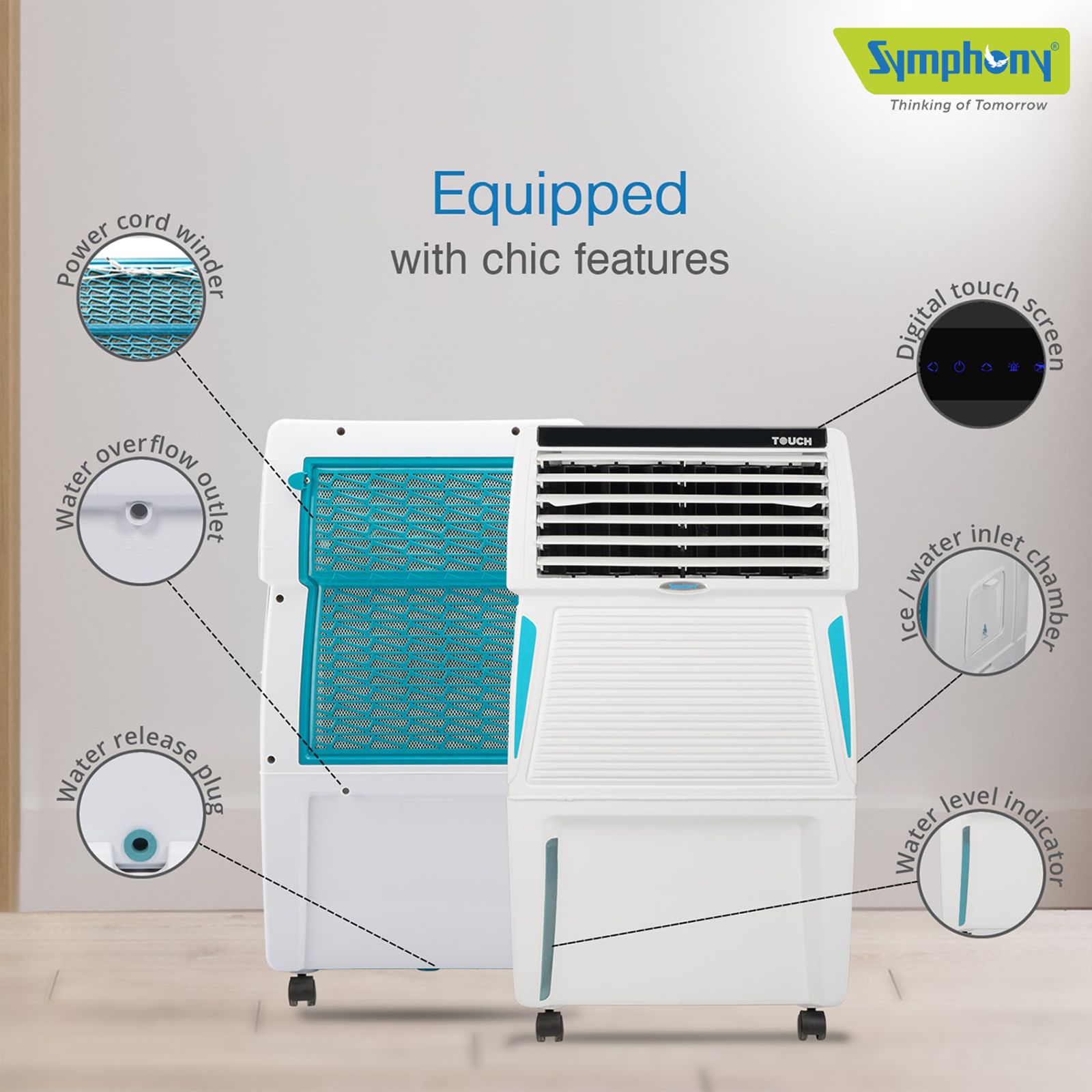 Buy Symphony Touch 35 Litres Room Air Cooler with SMPS Technology